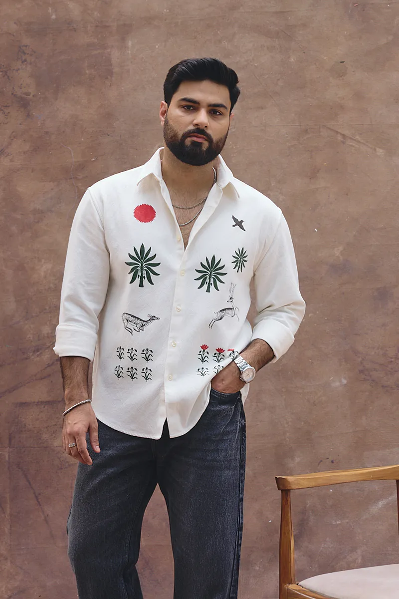 SNITCH x BISMIL Flora and Fauna Print Shirt
